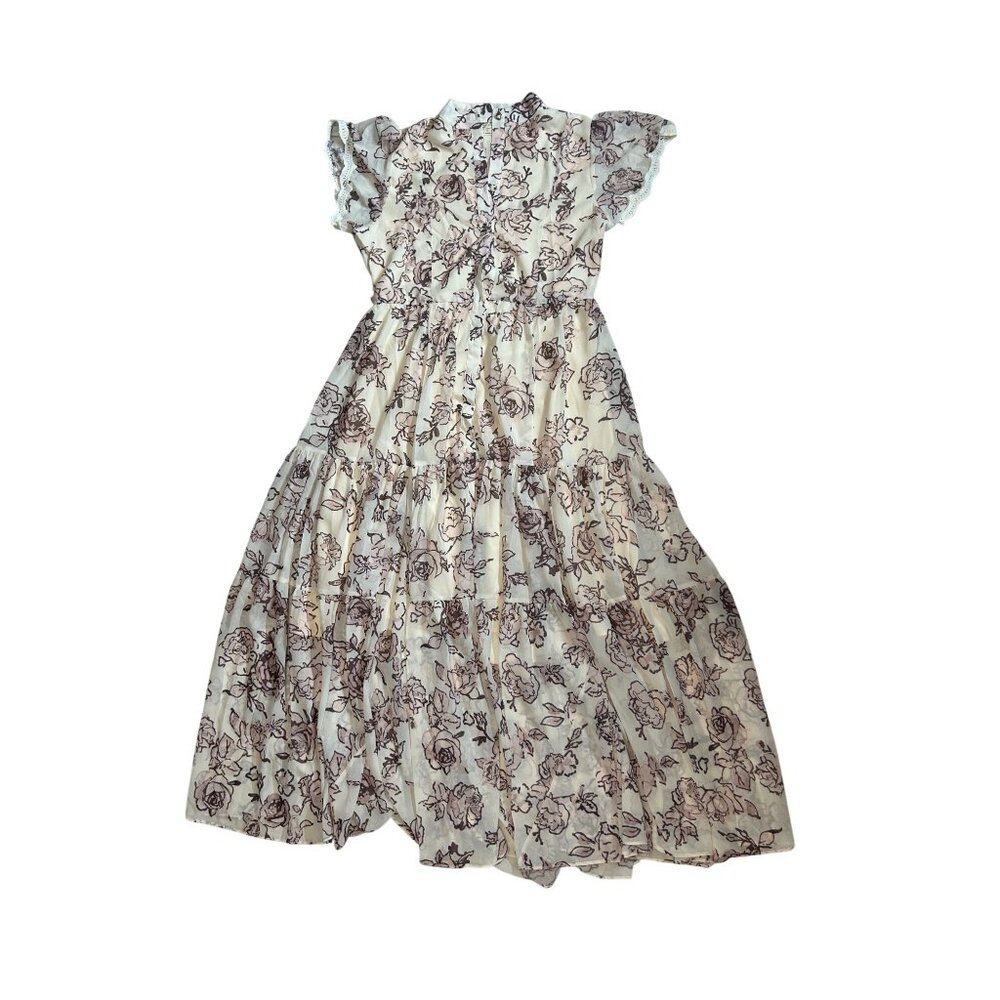 Joyfolie Cream Boho Floral Maxi Dress XL 1844 NWT